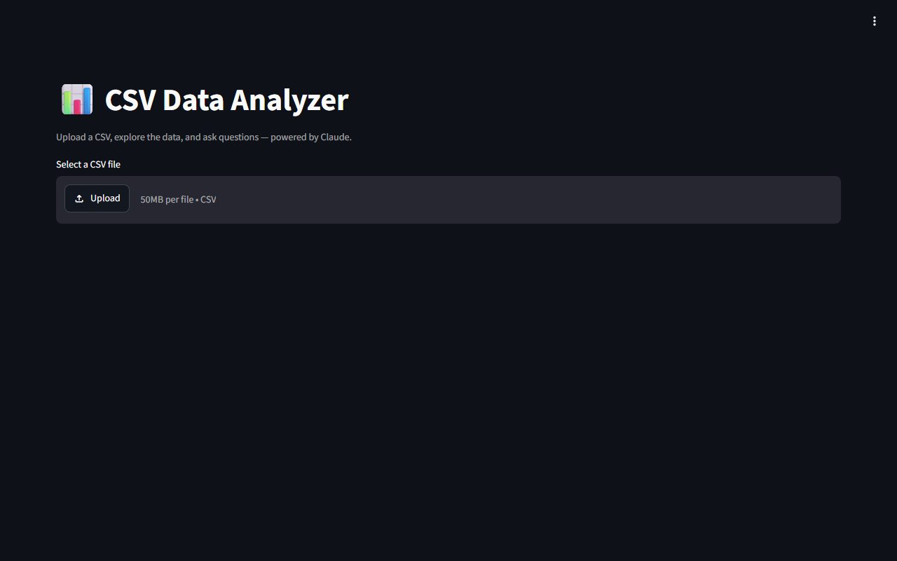 Screenshot of the CSV Data Analyzer